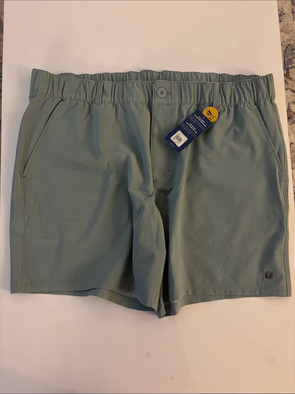 Huk Men's Shorts Sage Green Elastic Waist